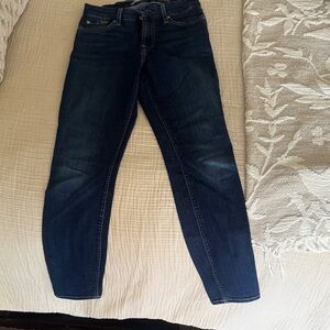 7 For All Mankind Dark Blue Women's Cropped Jeans